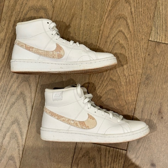 Nike Shoes - Nike Cream and Brown High-Top Sneakers
